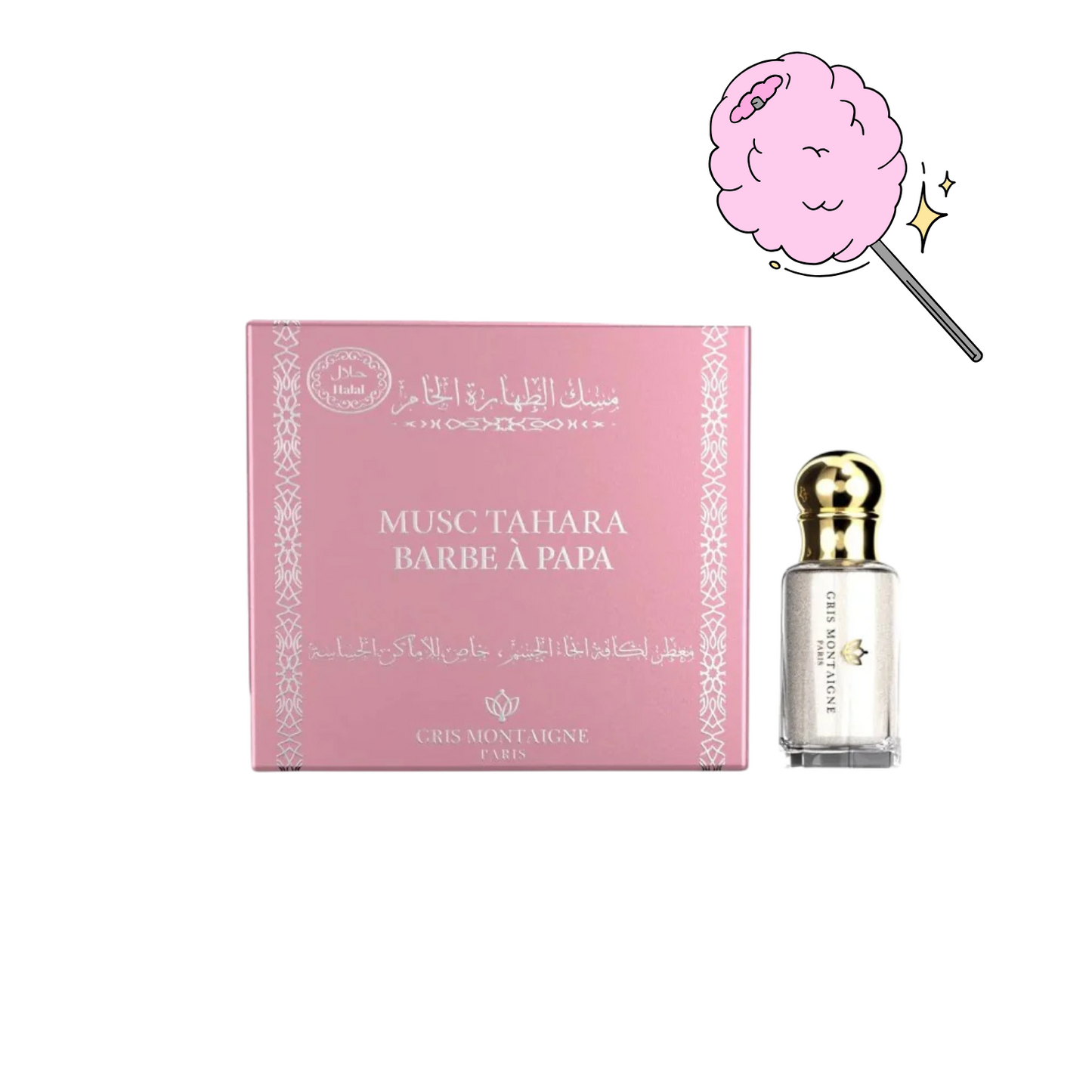 Musc Tahara senteur Barbe à Papa 🍠– Gris-Montaigne (Parfum Sucré & Doux) - 12 ml