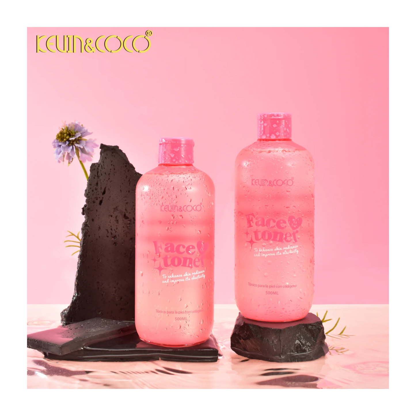 💧 💗Lotion Tonique Visage au Collagène – Kevin & Coco (500 ml)