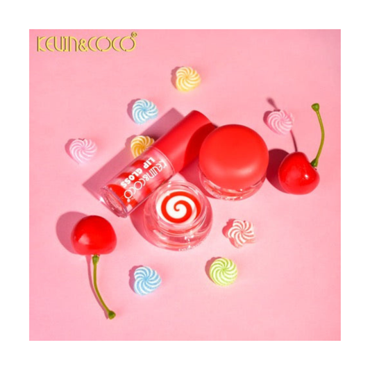 💄🍰 Coffret Lèvres Macaron Red – Kevin & Coco (2 pièces )