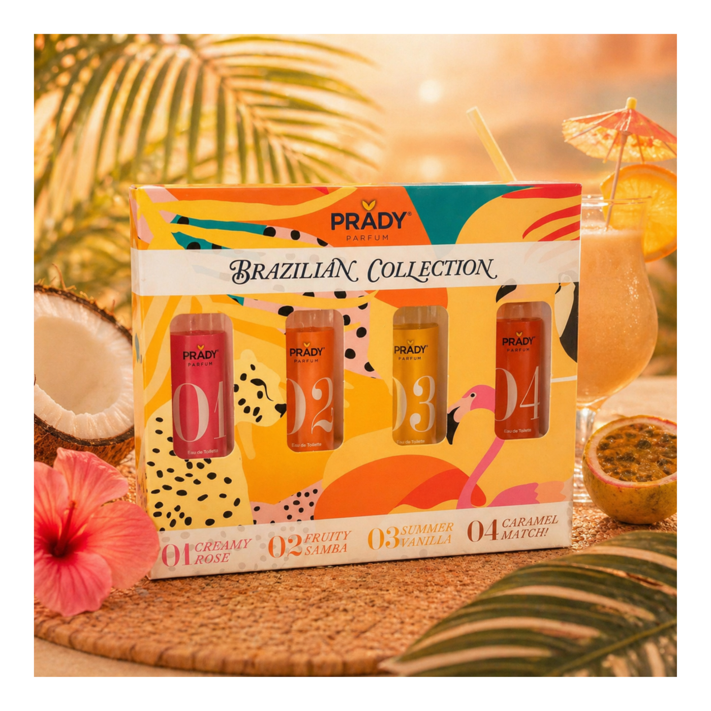 🌴✨ Coffret collection Brazilian Summer – 4 Parfums 33ML – Prady ✨☀️