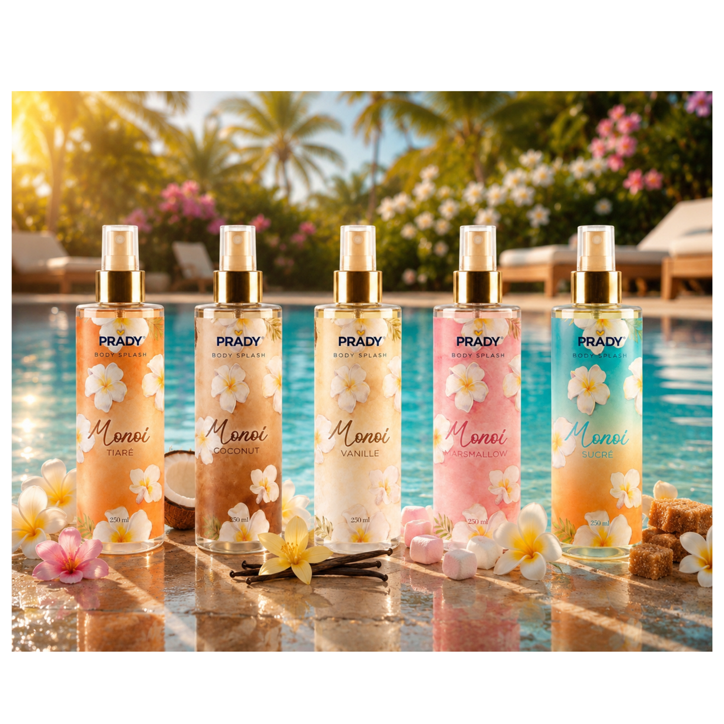 🌺💖Brume Corps & Cheveux Monoï Sucré Prady by Kc– 250 ml
