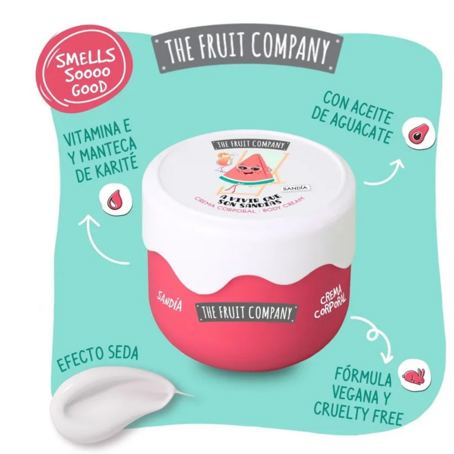 Crème Corporelle Ultra Hydratante – Pastèque The Fruit Company - 200 ml vegan