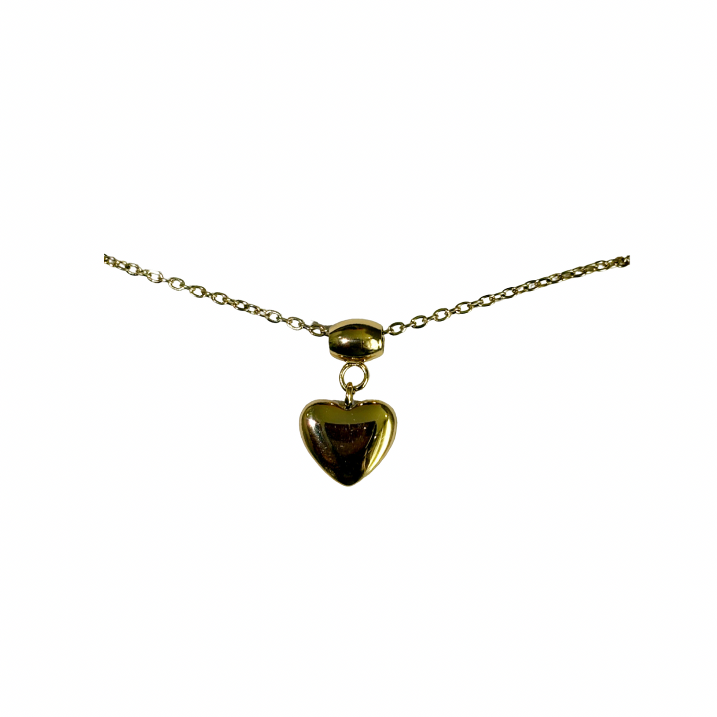 Collier Cœur Doré – Acier Inoxydable
