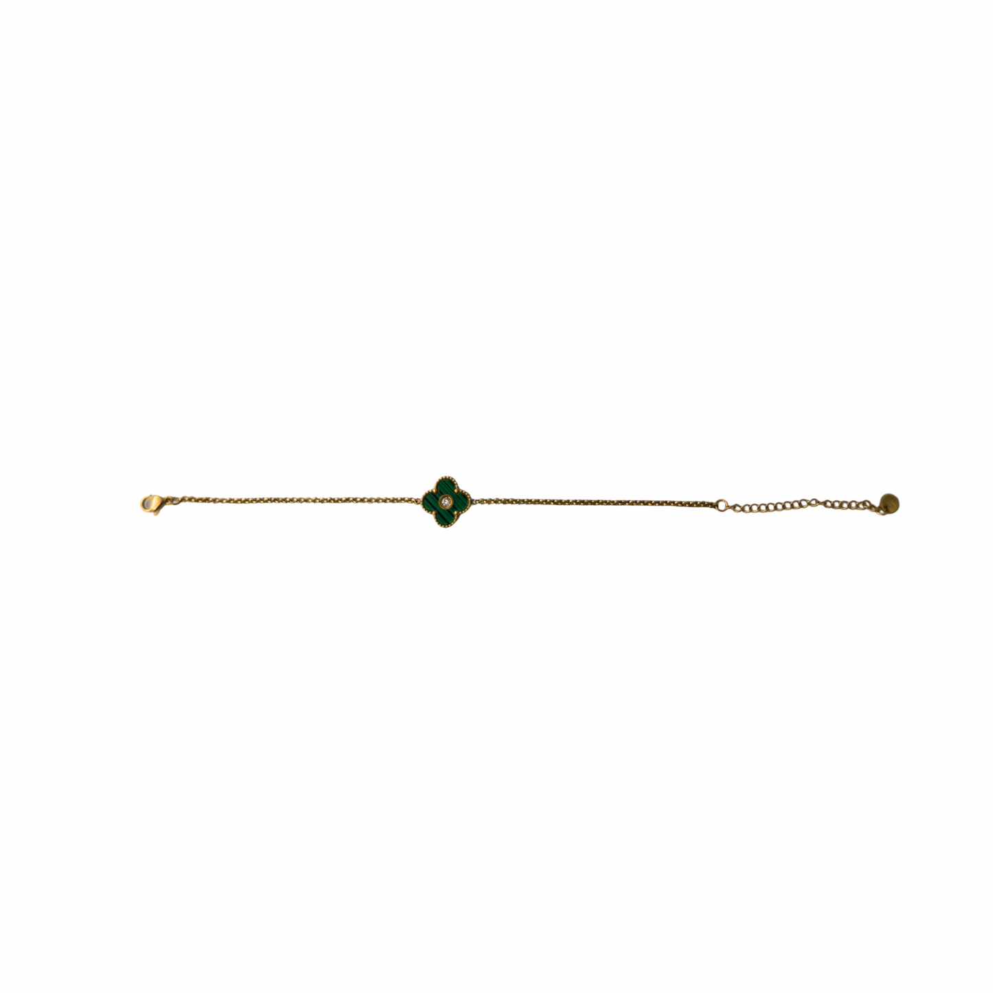 💚 Bracelet Trèfle Émeraude Royal – Acier Inoxydable