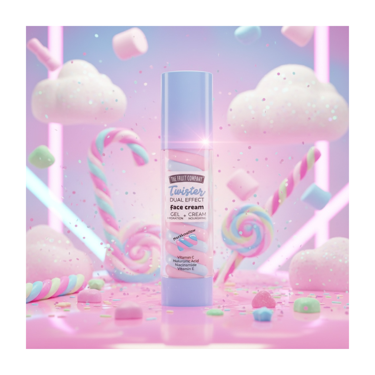 🍬 Crème Visage Twister Dual Effect Marshmallow – The Fruit Company – 50 g