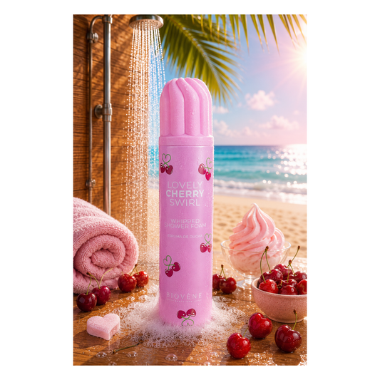 🍒 Mousse de Douche Fouettée Lovely Cherry Swirl – Biovène Barcelona – 250 ml