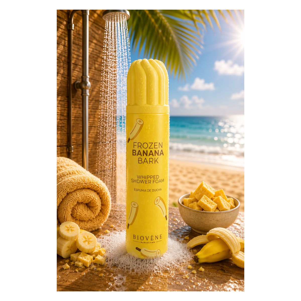 🍌 Mousse de Douche Fouettée Frozen Banana Bark – Biovène Barcelona – 250 ml