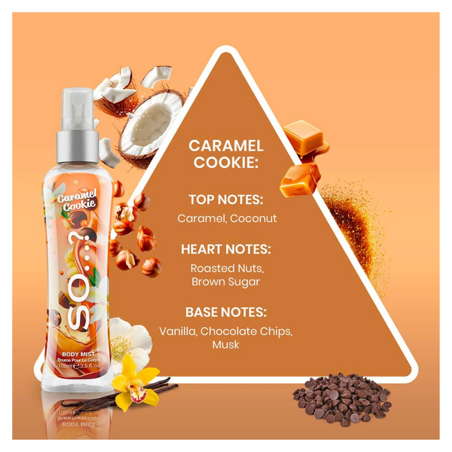 🍪 Brume Corporelle Caramel Cookie – So…? (100 ml)