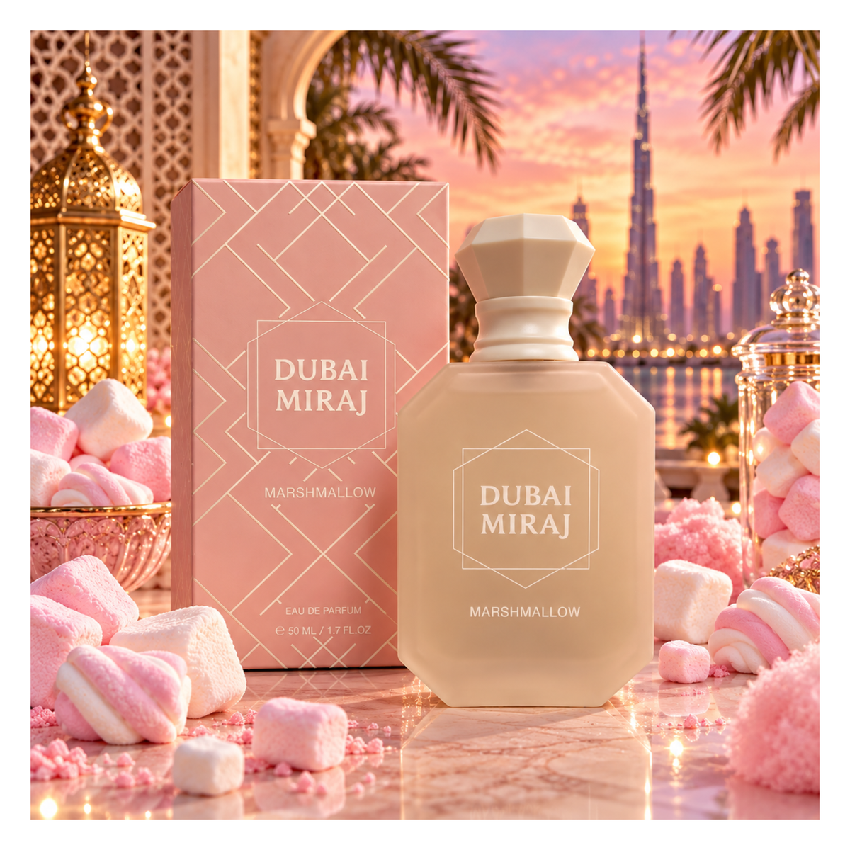 🍬 Eau de Parfum Marshmallow 50 ml – Dubai Miraj ☁️💕