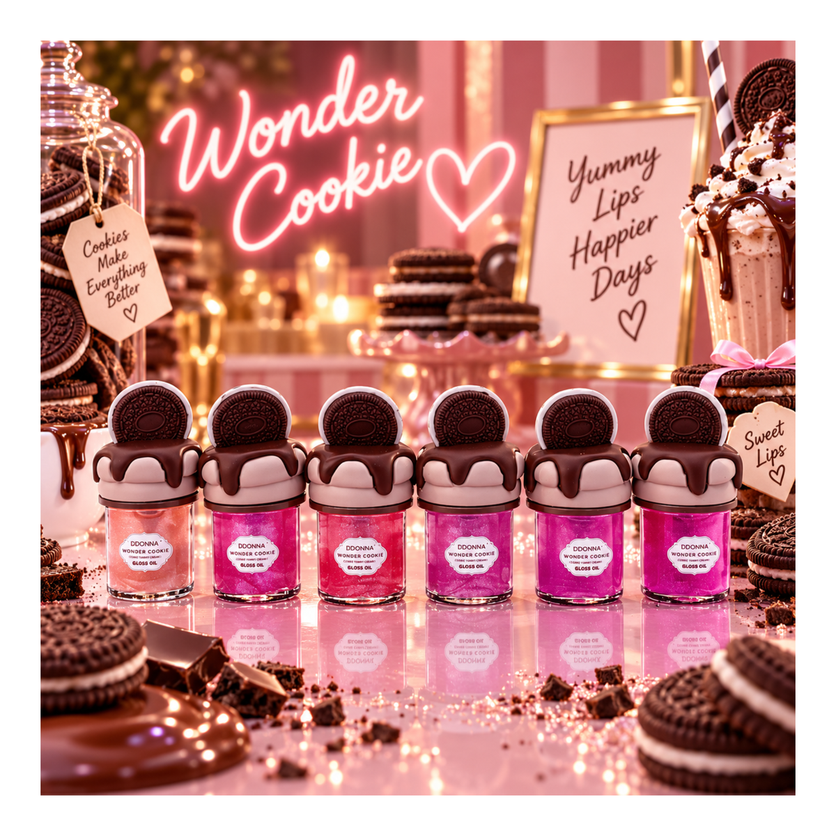 🍪💖 Gloss Oil Wonder Cookie – D’Donna – 6 Teintes