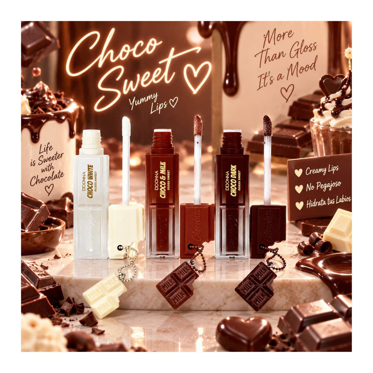 🍫💖 Gloss Sweet Choco – D’Donna | Gloss Gourmand Chocolat