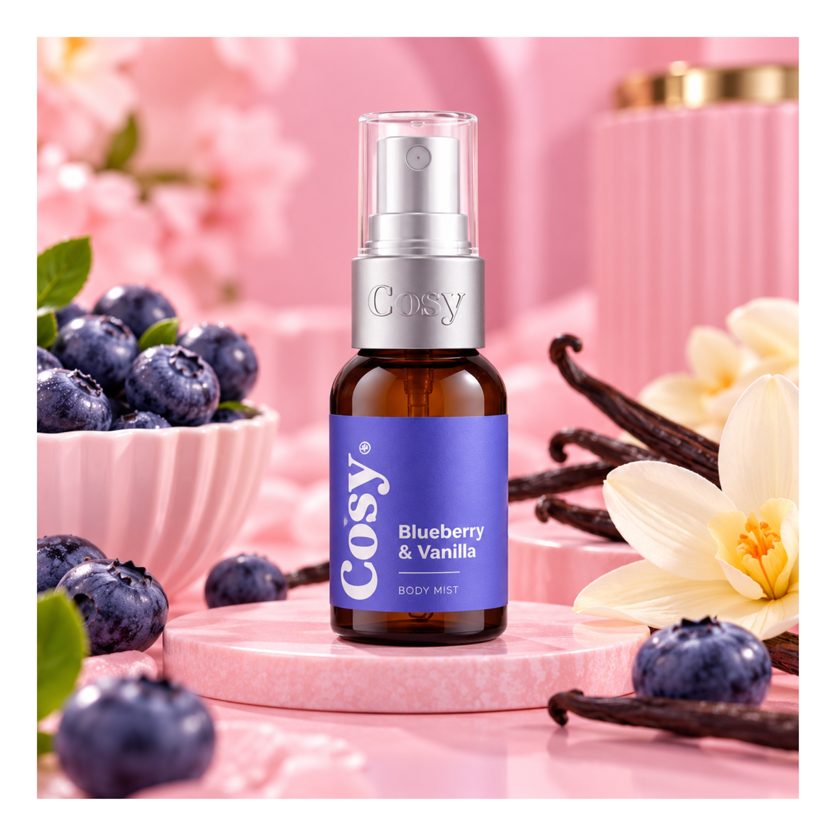 🫐💜 Brume Corporelle Blueberry & Vanilla – Cosy | 30 ml