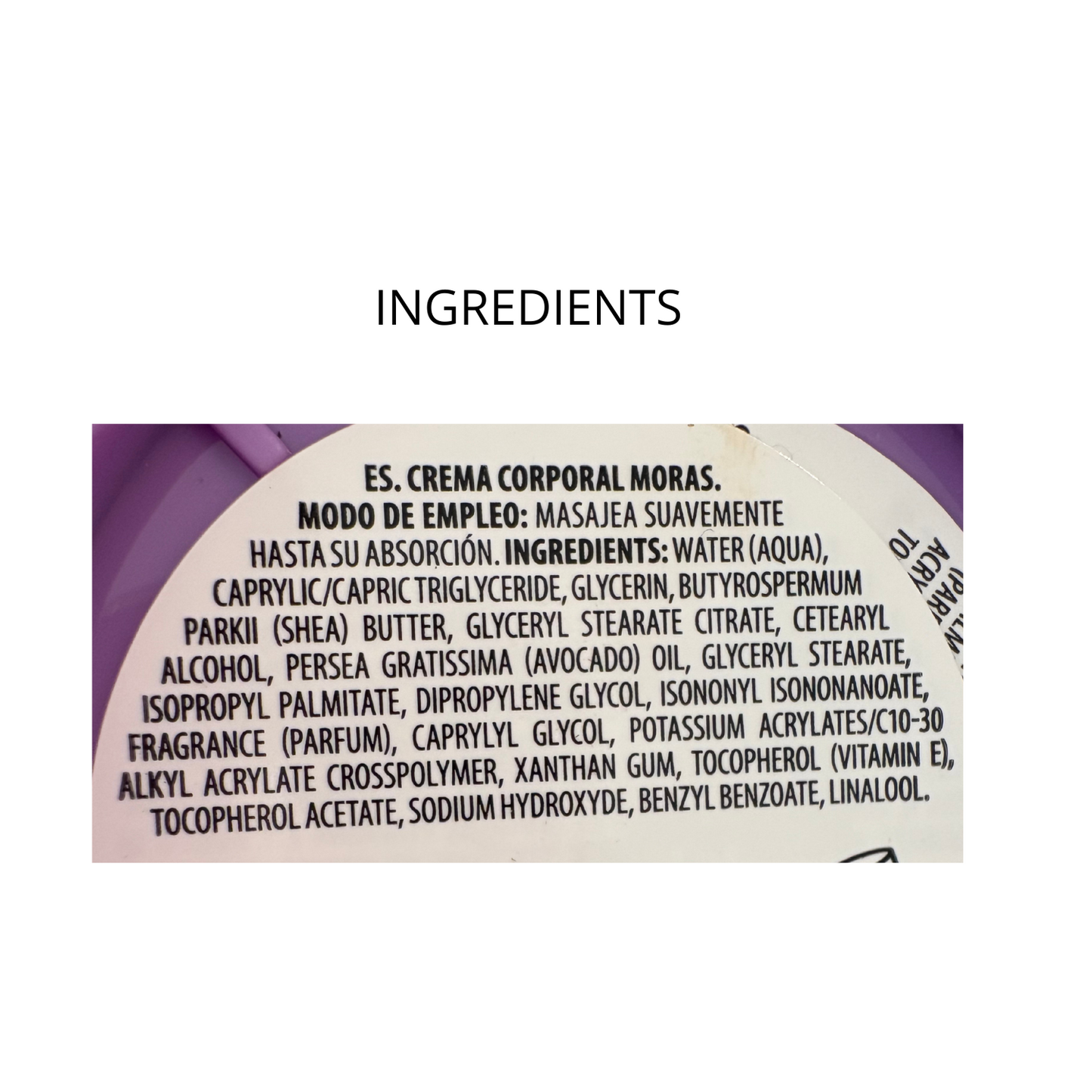 Crème corporelle senteur mûre " Me enaMoras" - 200ml