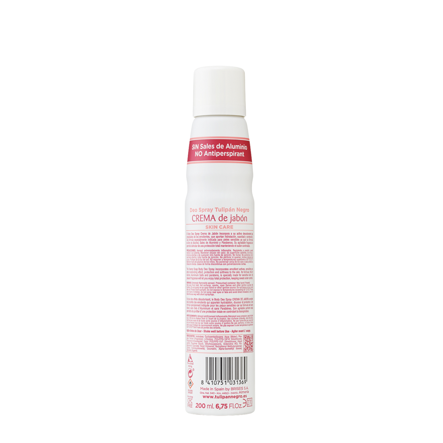 🌸 Précommande – Déodorant Spray Crème de Savon 200 ml – Tulipán Negro