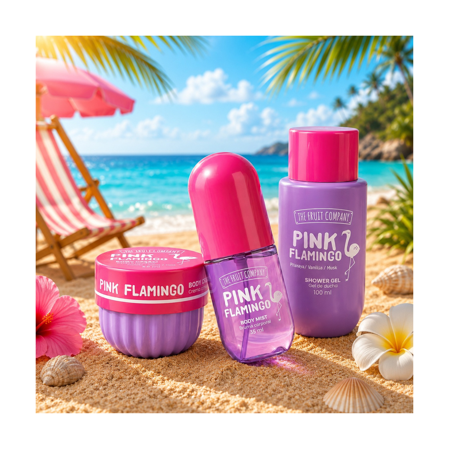 🦩 Précommande – Travel Bag Summer Pink Flamingo 3 Pièces – The Fruit Company