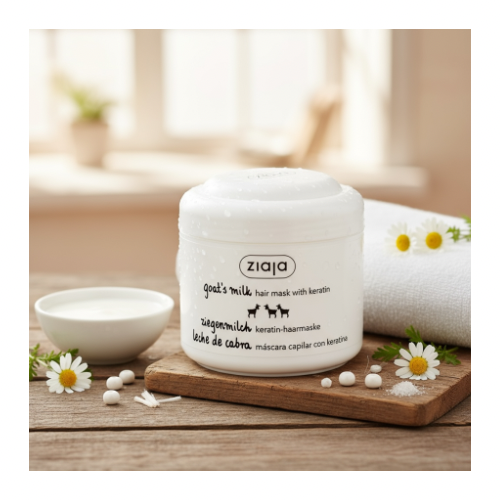 🧴 Ziaja – Masque Capillaire Revitalisant à la Kératine & au Lait de Chèvre – 200 ml