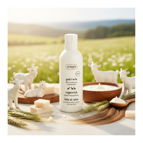 🤍 Ziaja – Après-Shampoing Réparateur à la Kératine & au Lait de Chèvre – 200 ml