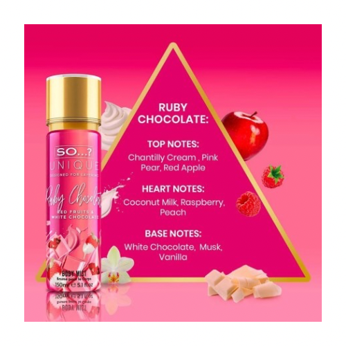 💗🍫 Brume Parfumée Corps Ruby Chocolate 150 ml – So Fragrance