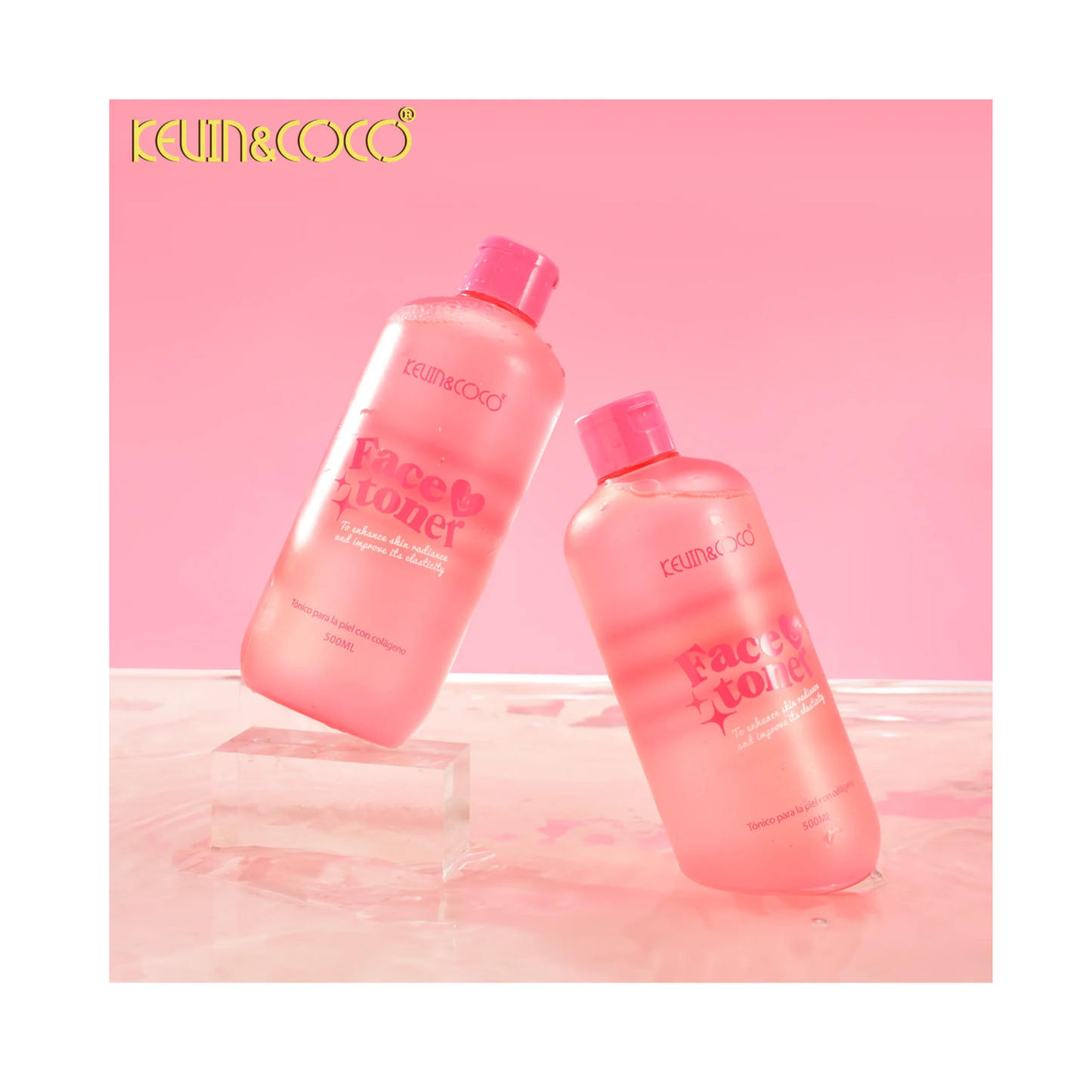 💧 💗Lotion Tonique Visage au Collagène – Kevin & Coco (500 ml)