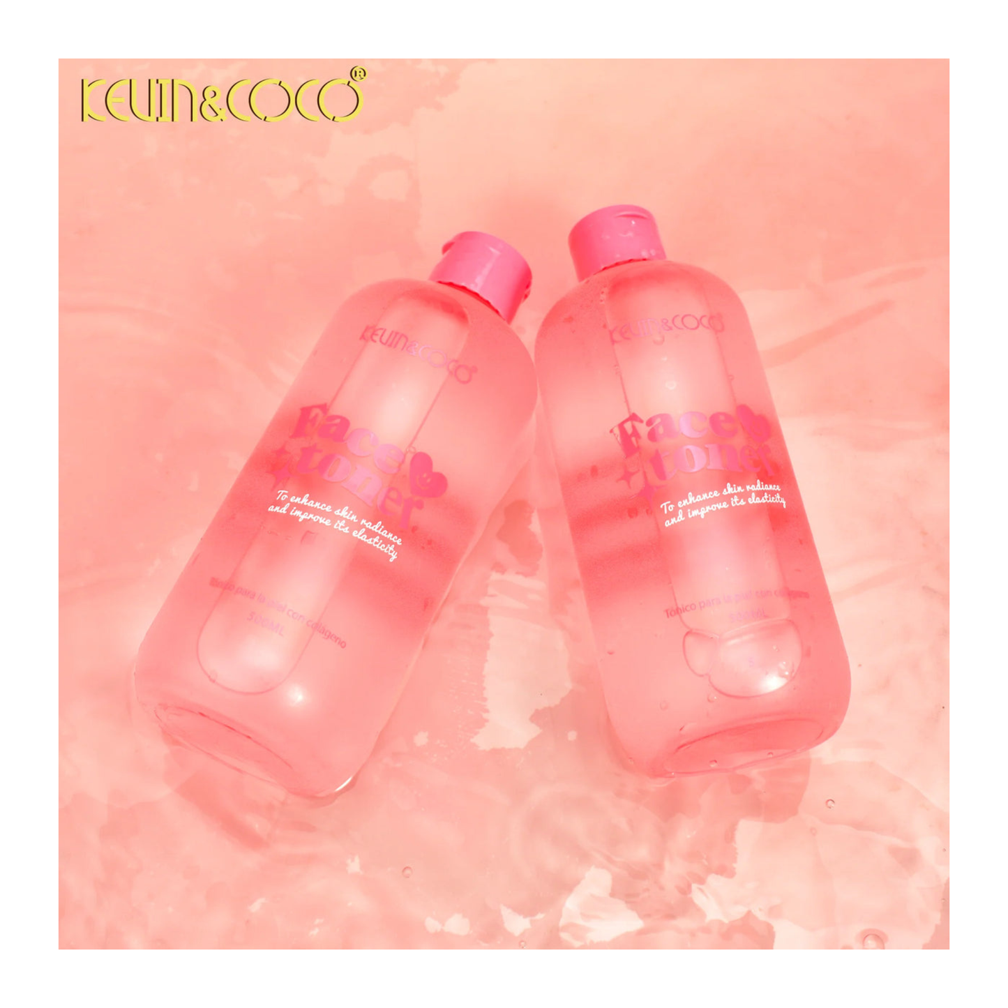 💧 💗Lotion Tonique Visage au Collagène – Kevin & Coco (500 ml)