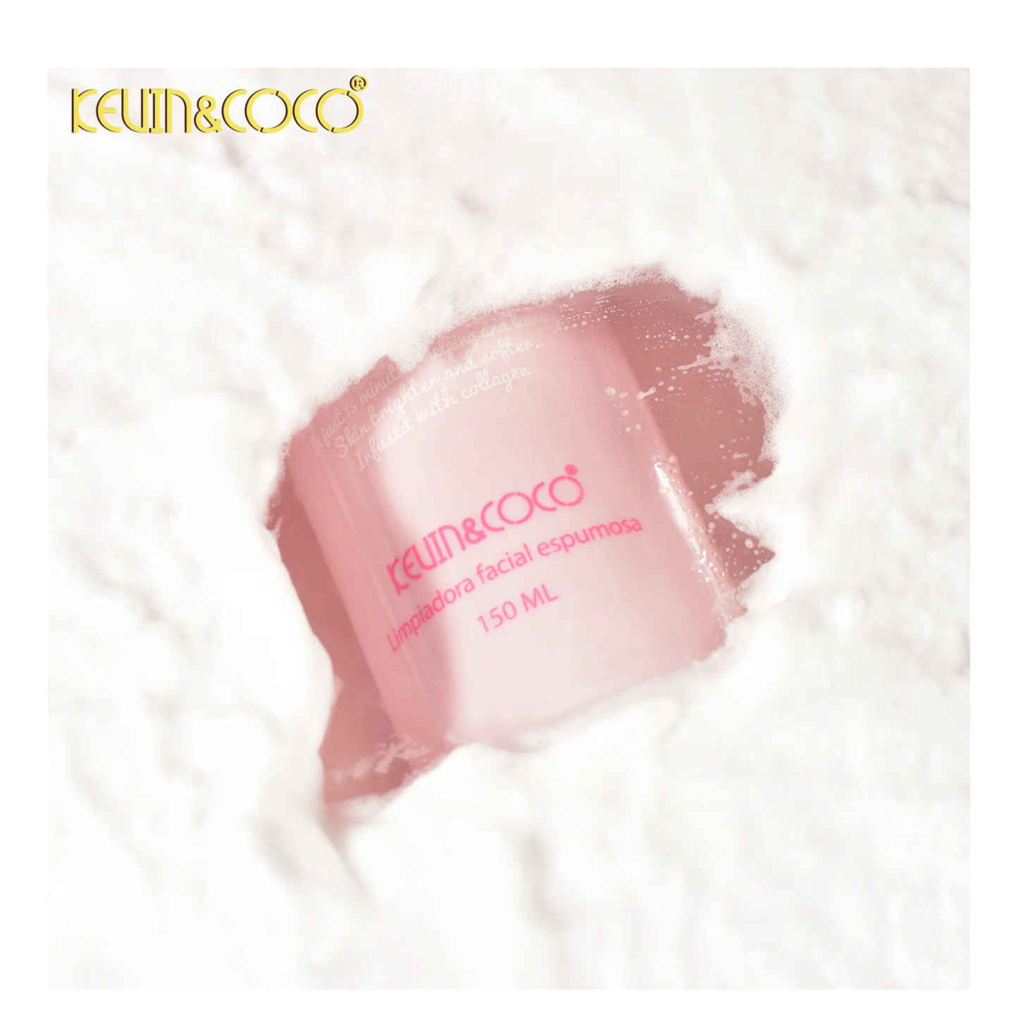 🫧 💕Mousse Nettoyante Visage avec Brosse – Kevin & Coco (150 ml)