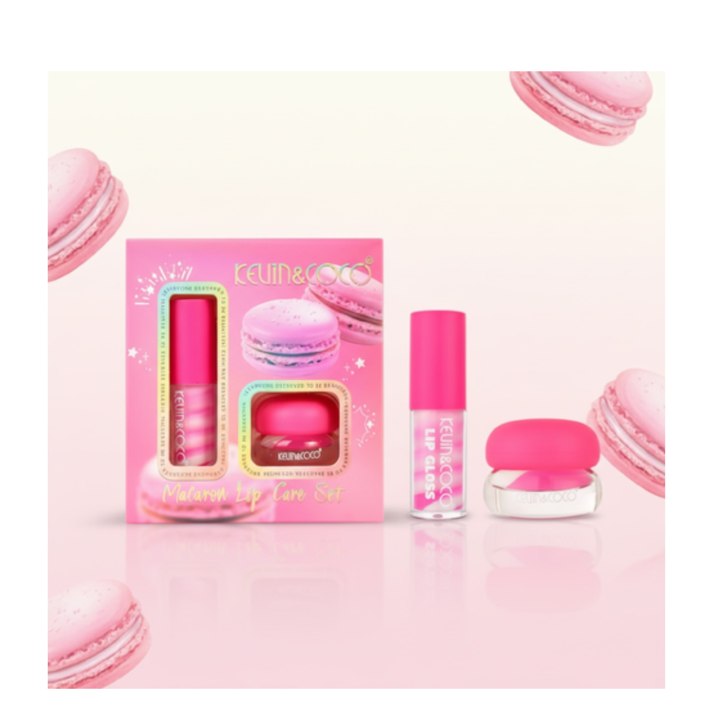 Coffret lèvres Macaron Pink ( 2 pièces ) Kevin & Coco