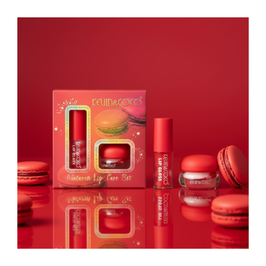 💄🍰 Coffret Lèvres Macaron Red – Kevin & Coco (2 pièces )
