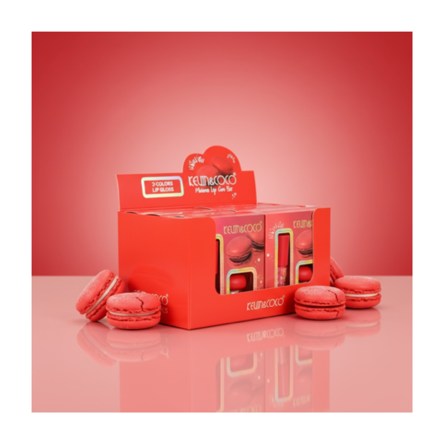 💄🍰 Coffret Lèvres Macaron Red – Kevin & Coco (2 pièces )