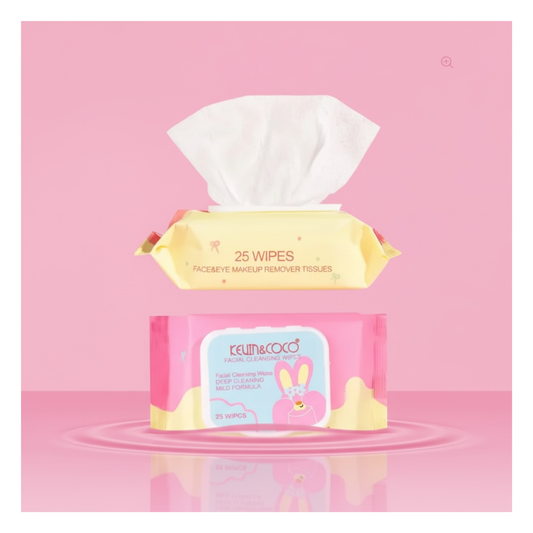 💕 Bunny Lingettes Démaquillantes Visage & Yeux – Kevin & Coco – 25 Lingettes