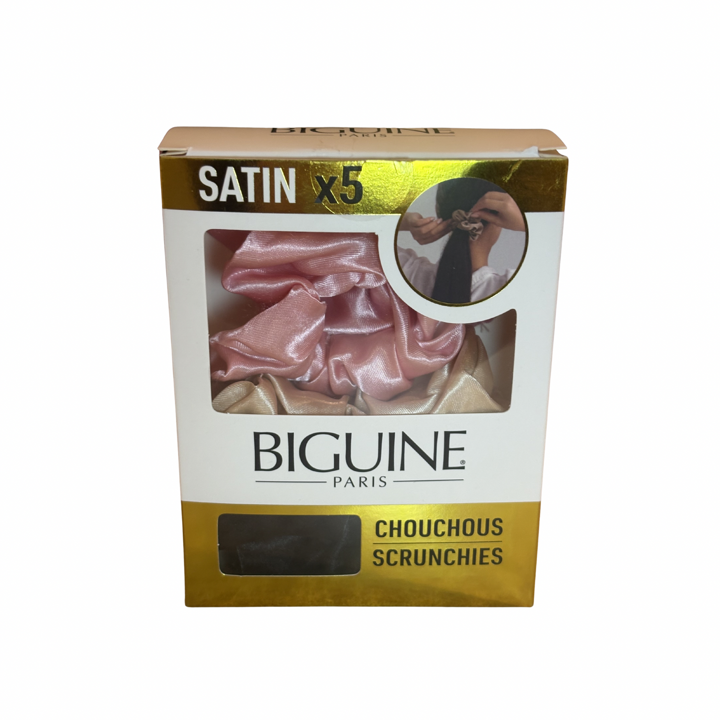 🎀 Set de 5 Chouchous Satin Colorés – BUIGUINE Paris