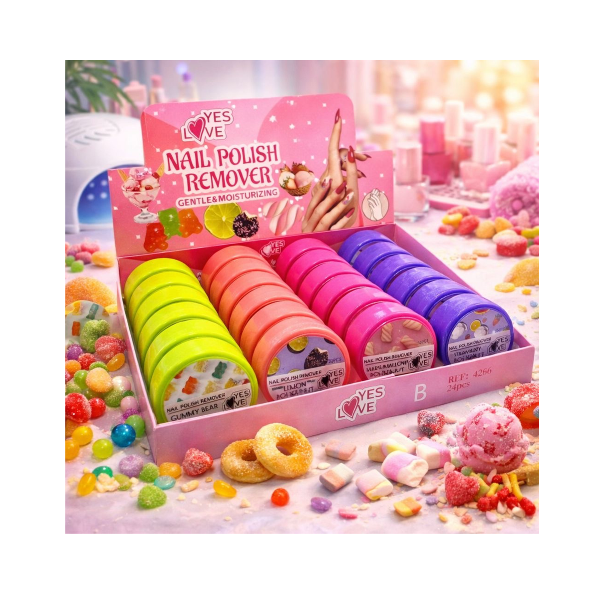🍬 Lingettes Dissolvant Parfumées Yes Love (32 lingettes)