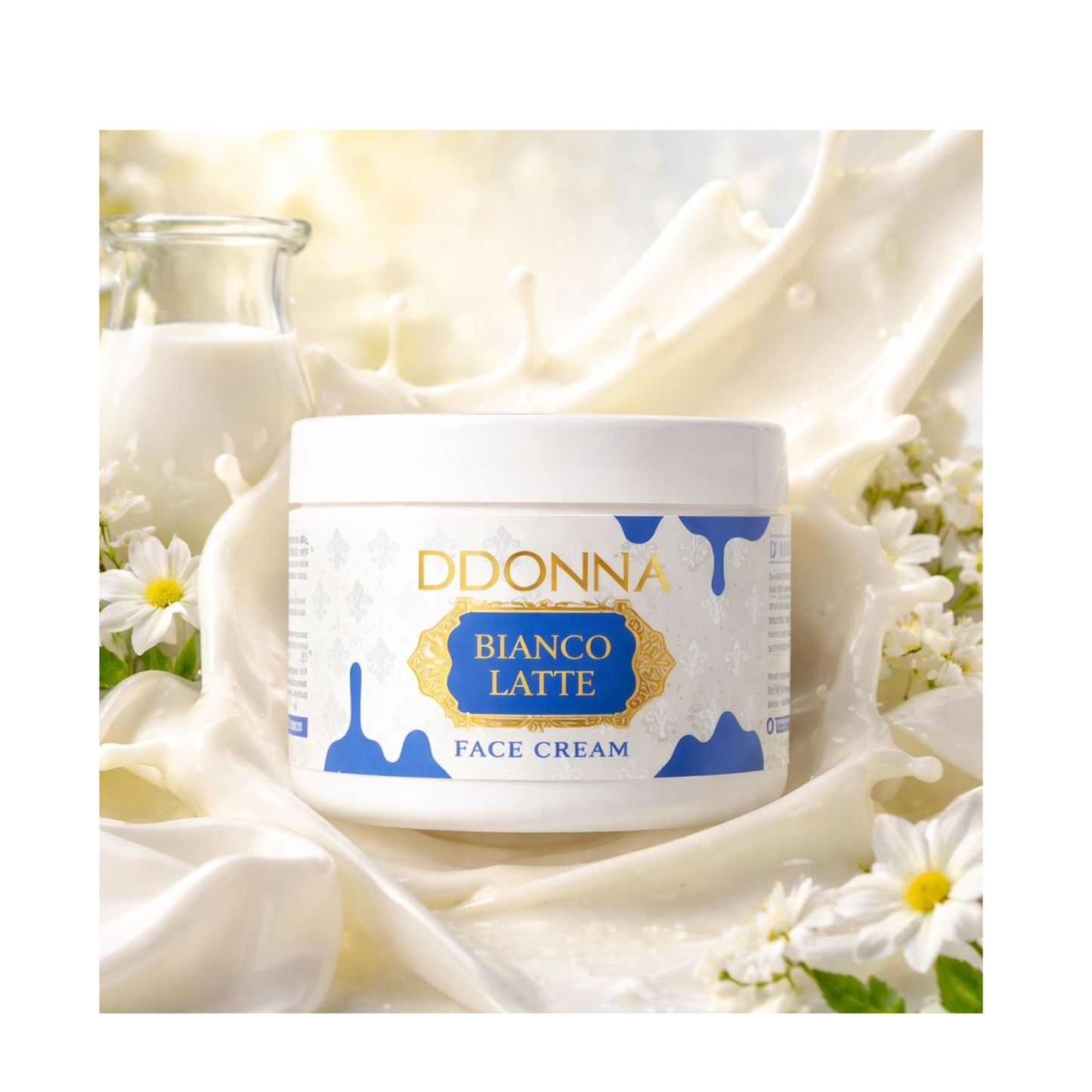 🥛Crème visage D’Donna Bianco Latte – Hydratation intense 50 ml