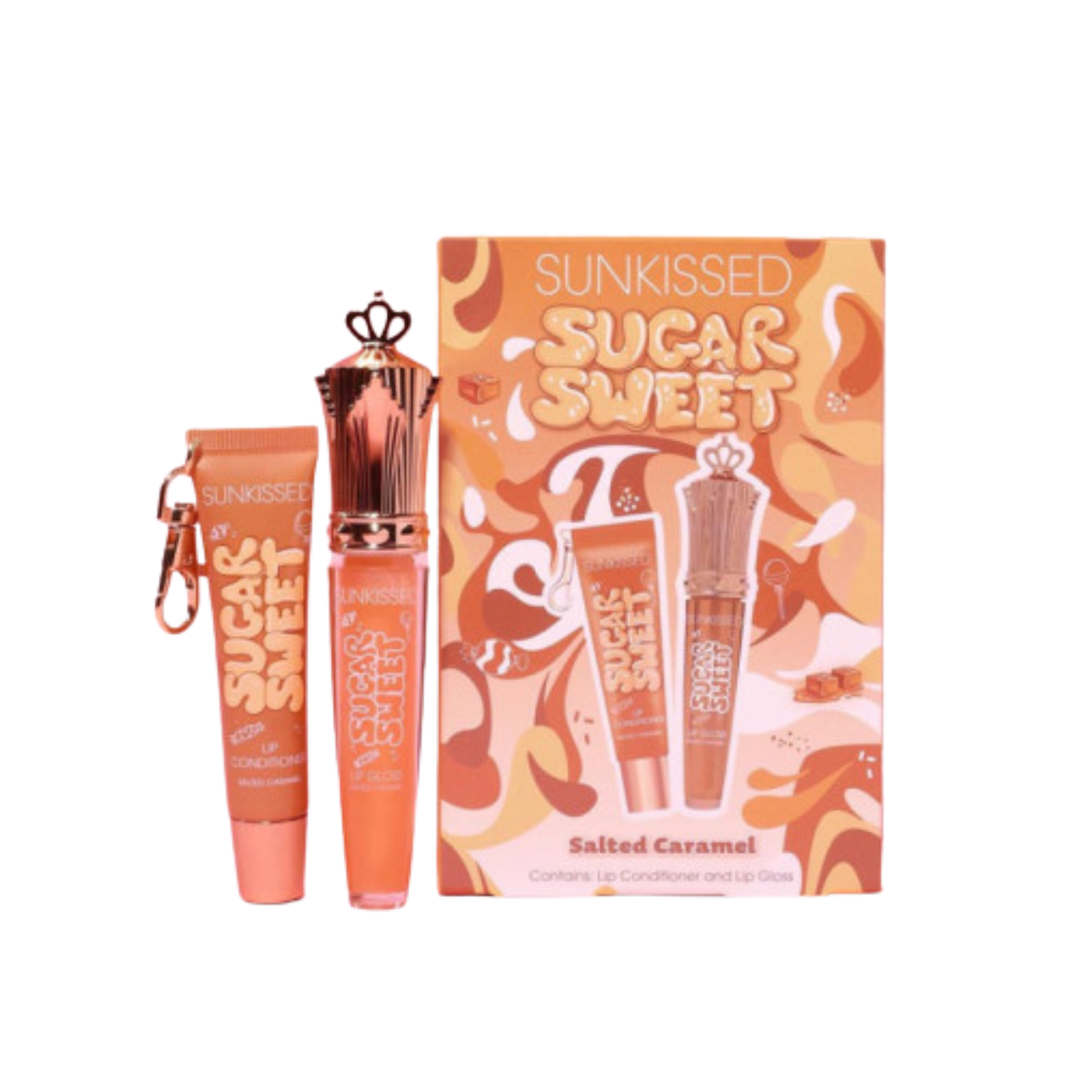 🤎Coffret Duo Lèvres caramel salé gourmand – Baume & Gloss 💖 - Sunkissed