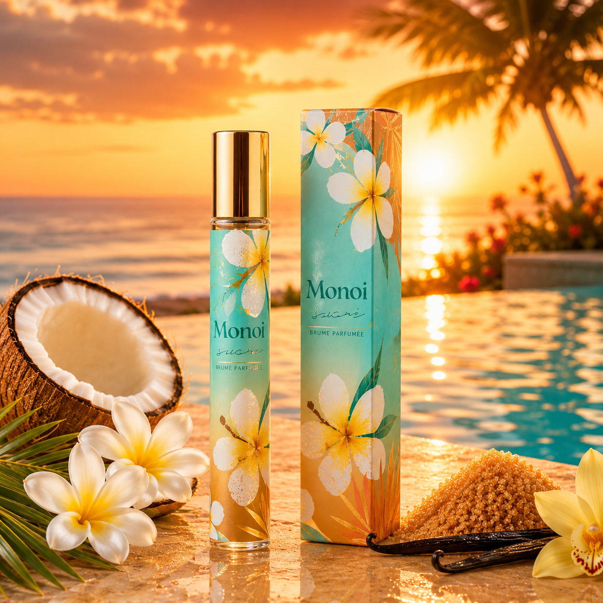 ✨ Eau de parfum de poche Monoï Sucré – 35 ML | Collection Platinium ✨
