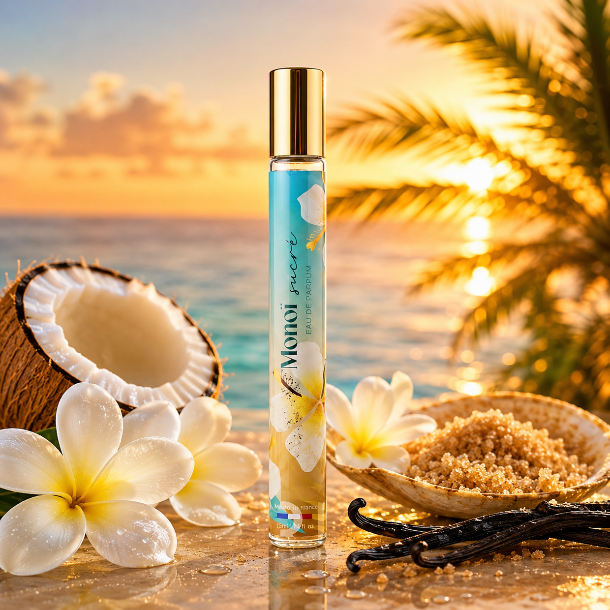 ✨ Eau de parfum de poche Monoï Sucré – 35 ML | Collection Platinium ✨