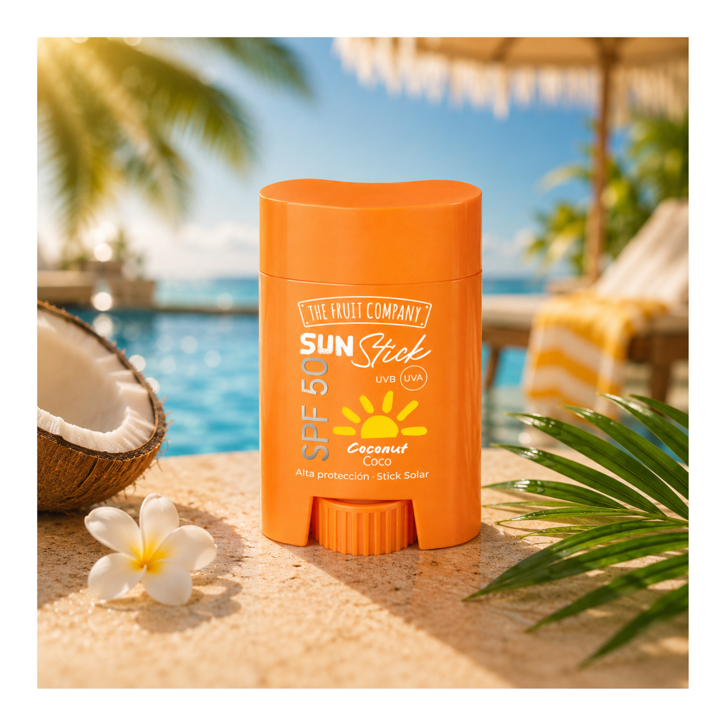 Stick Solaire Invisible SPF 50 Noix de Coco – The Fruit Company 🥥☀️