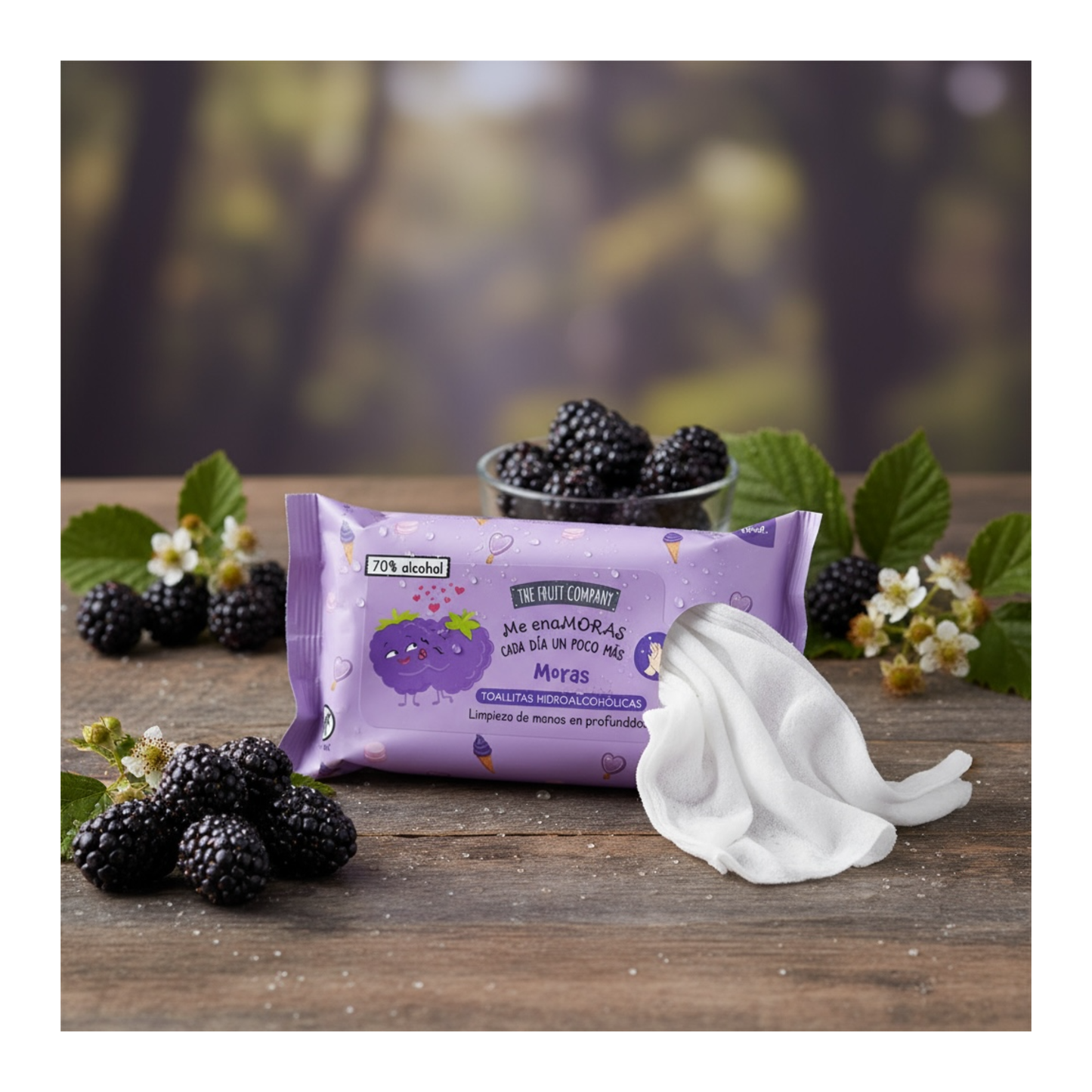 💜Lingettes pour les mains visage et WC - The Fruit Company - senteur mûre