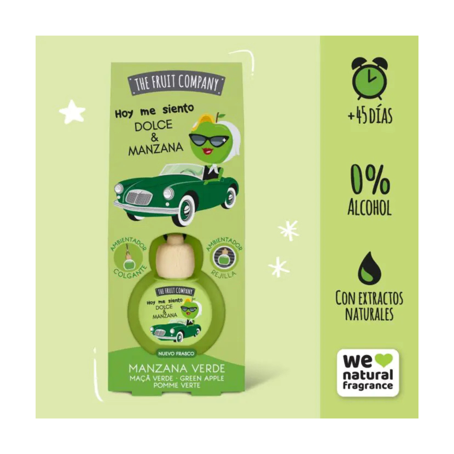 Désodorisant Voiture Pomme Verte – The Fruit Company 🍏🚗5 ml