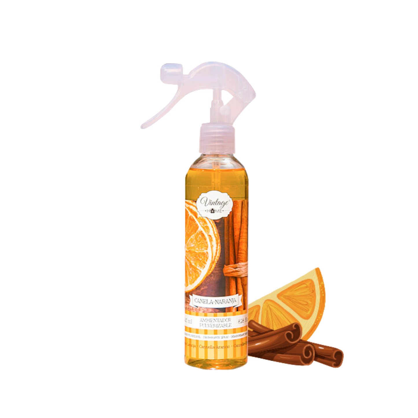 Spray Désodorisant Cannelle Orange – Vintage Home– 245 ml 🍊✨