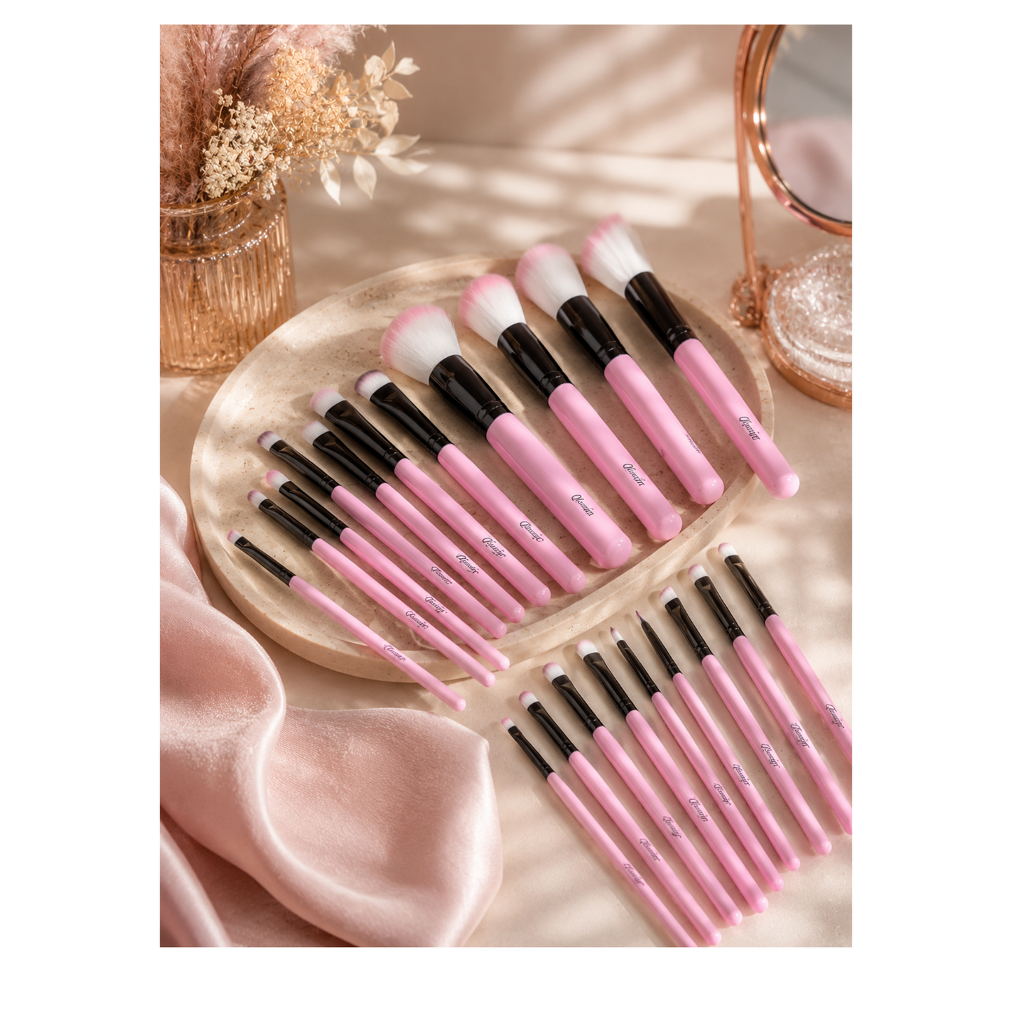 💖 Set de 32 Pinceaux de Maquillage Professionnels Roses