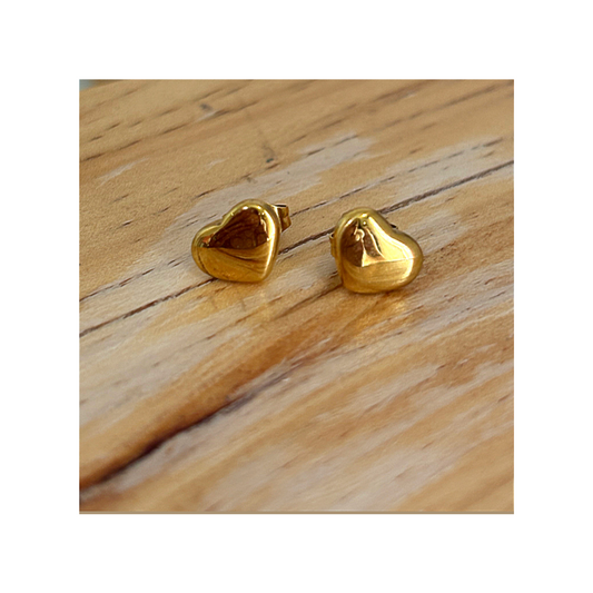 Boucles d’oreilles Cœur Doré - acier inoxydable