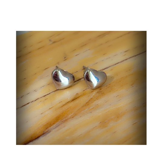 Boucles d’oreilles Cœur Argenté – Acier Inoxydable