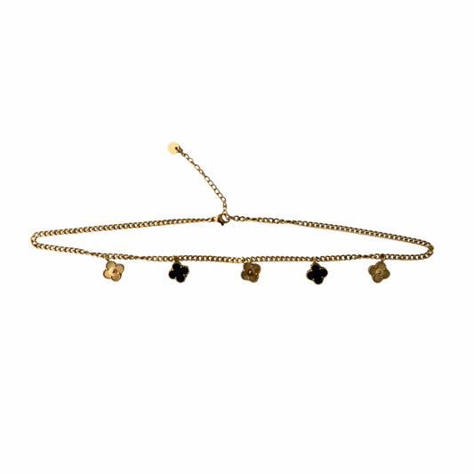 ✨ Collier Trèfle Minimal Or & Nacré – Acier Inoxydable Doré