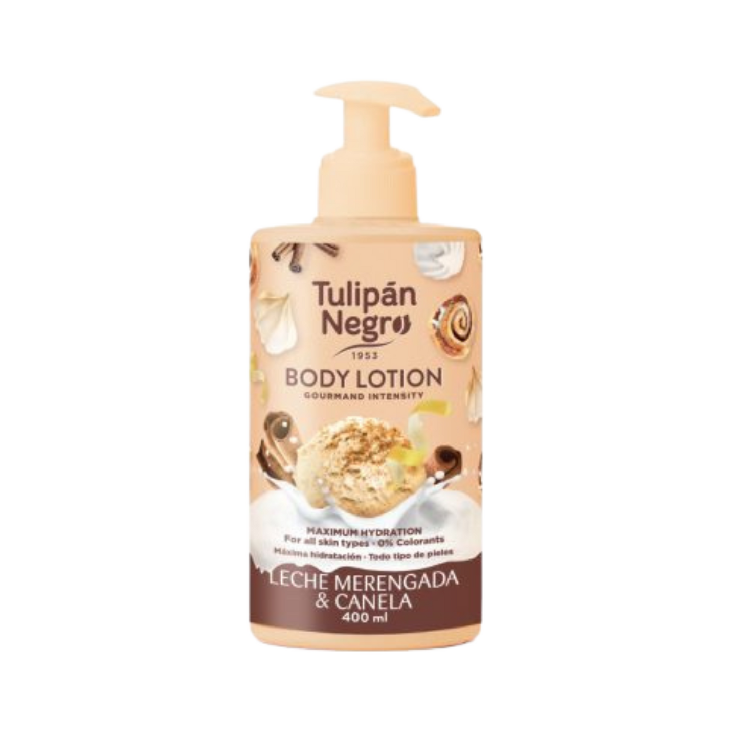 Lotion Corps Hydratante Meringue & Cannelle – Tulipán Negro 400 ml
