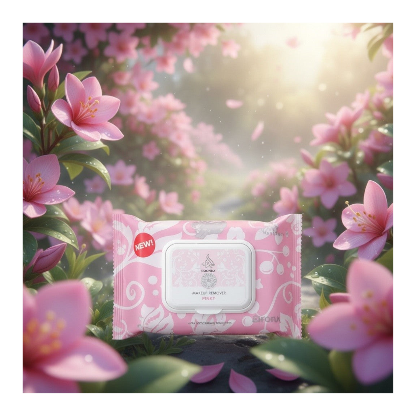 🌸 Lingettes Démaquillantes Hydratantes Pinky – D’Donna (30 lingettes)
