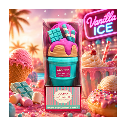 🍦🤍 Brume Parfumée Corps & Cheveux Vanilla Ice – Yummy Cream – D’Donna – 200 ml ✨