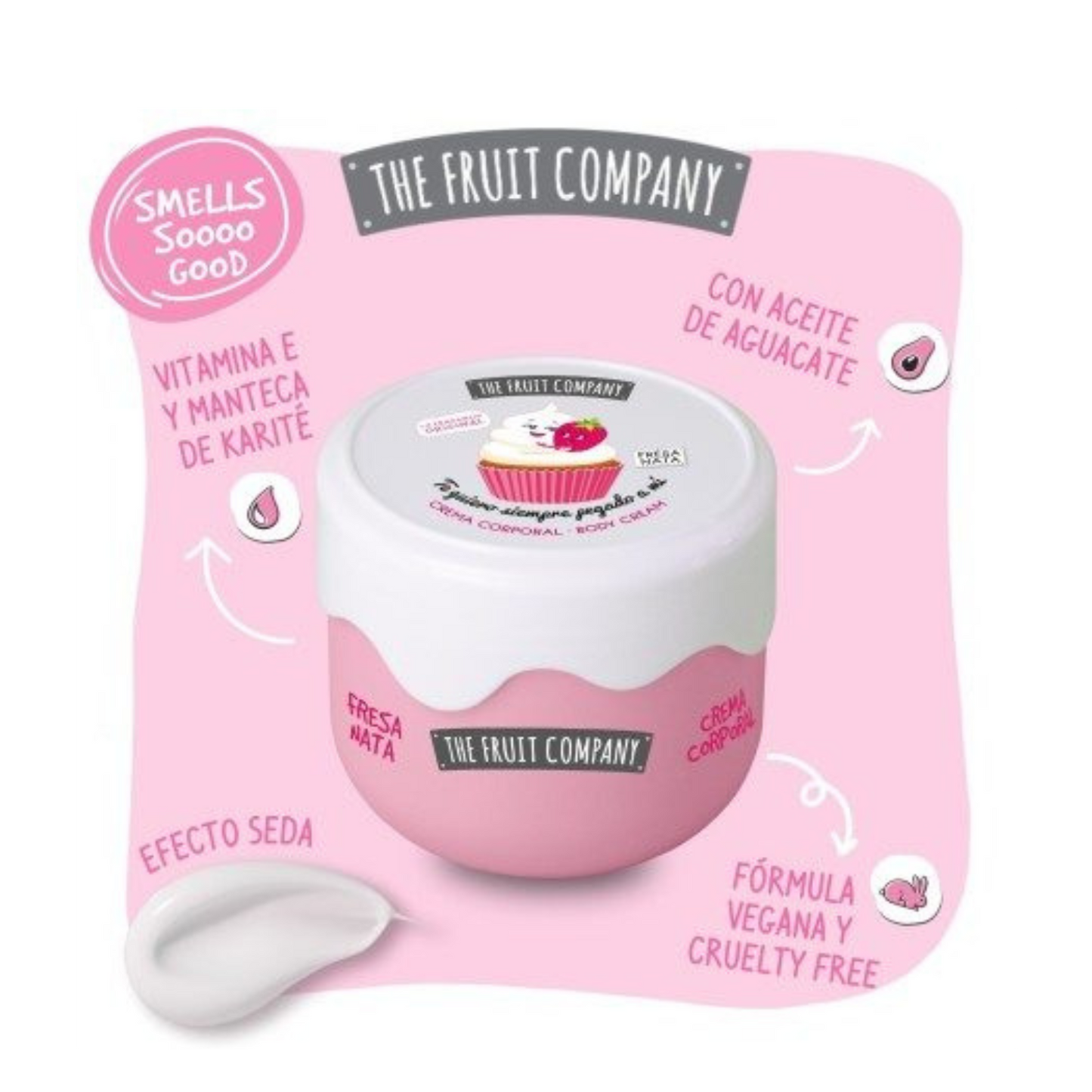 🍓 🍓 Crème Corporelle Ultra Hydratante – fraise chantilly -The Fruit Company -200 ml vegan