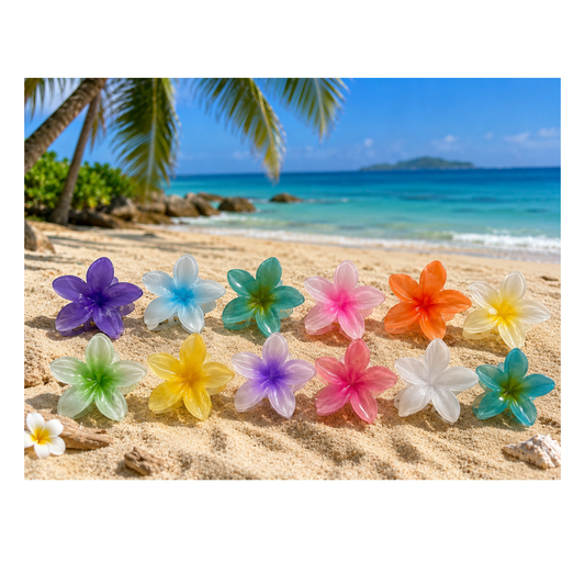 🌸 Pinces à Cheveux XXL Fleur de Monoï Colorées 🌺