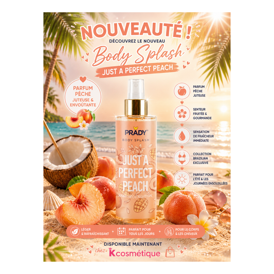🍑🌞 Brume Parfumée Corps & Cheveux Just A Perfect Peach – Prady – 250 ml ✨