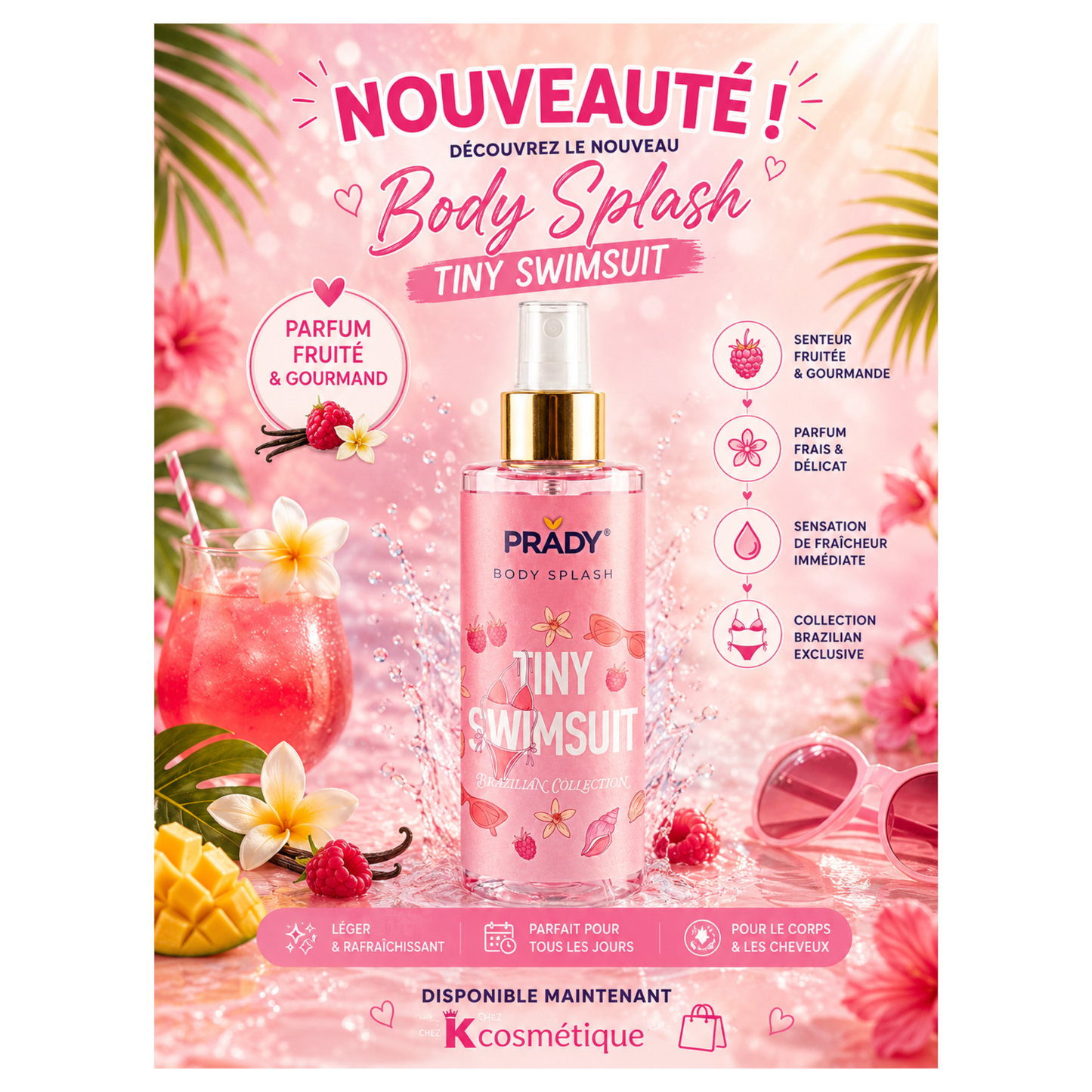🌺☀️ Brume Parfumée Corps & Cheveux Tiny Swimsuit – Prady – 250 ml 💗